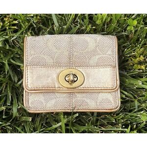 Vintage Coach Mini Crossbody Bag Gold With Hangtag, Missing Strap